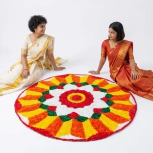 Livora Grand Sunrise Pookalam Mat – 90 cm (Plastic, 3 ft)